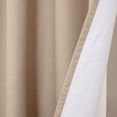 3-i-1 Ljudisolerande Värmeisolerande Mörkläggande Skräddarsydd Gardin Romy Beige MC8220